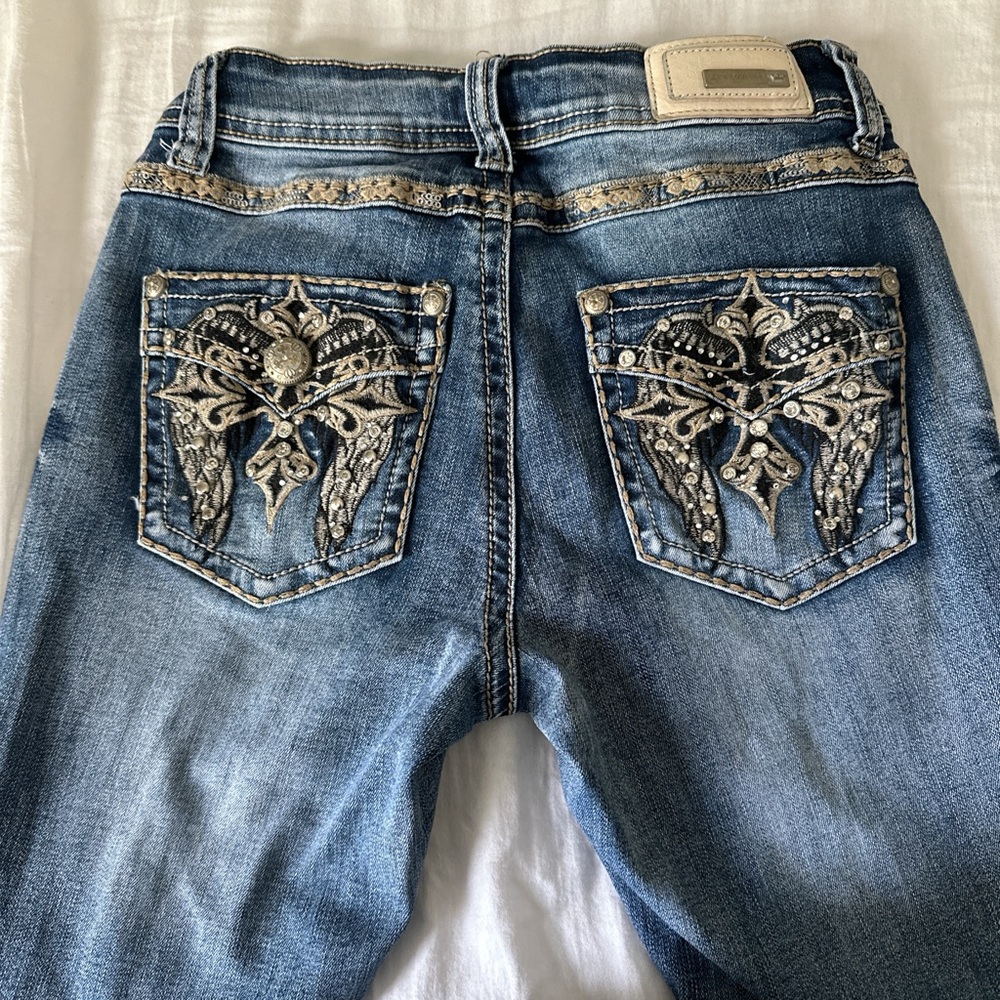 Embellished Blue Denim Jeans